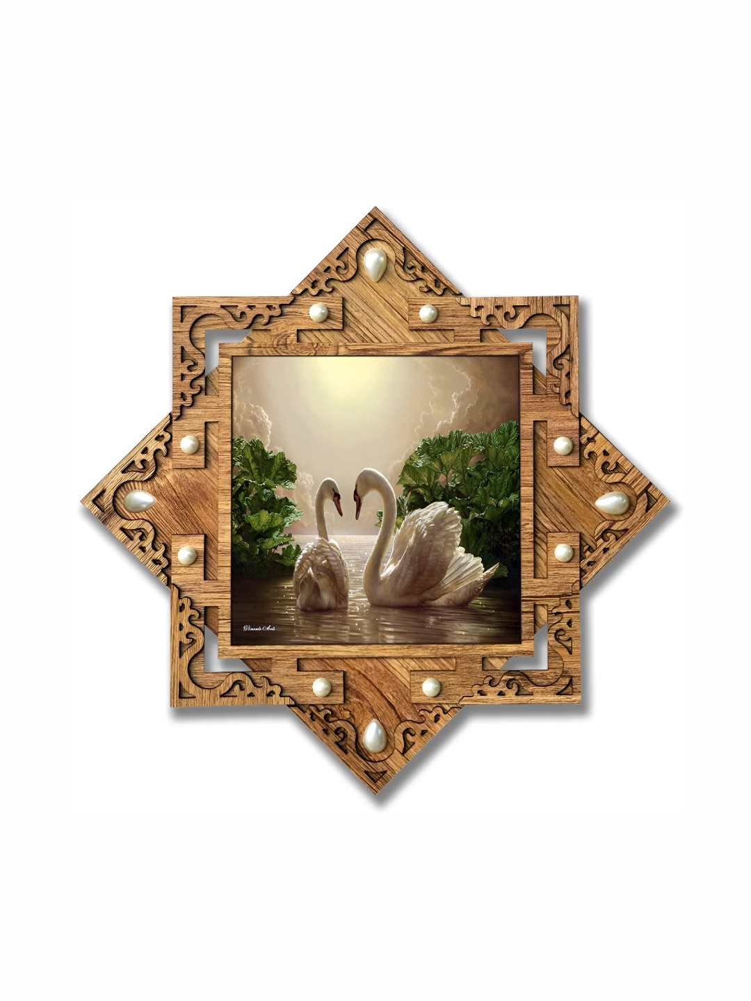 

PnF Brown & White Wooden Birds and Animals Painting Wall Art