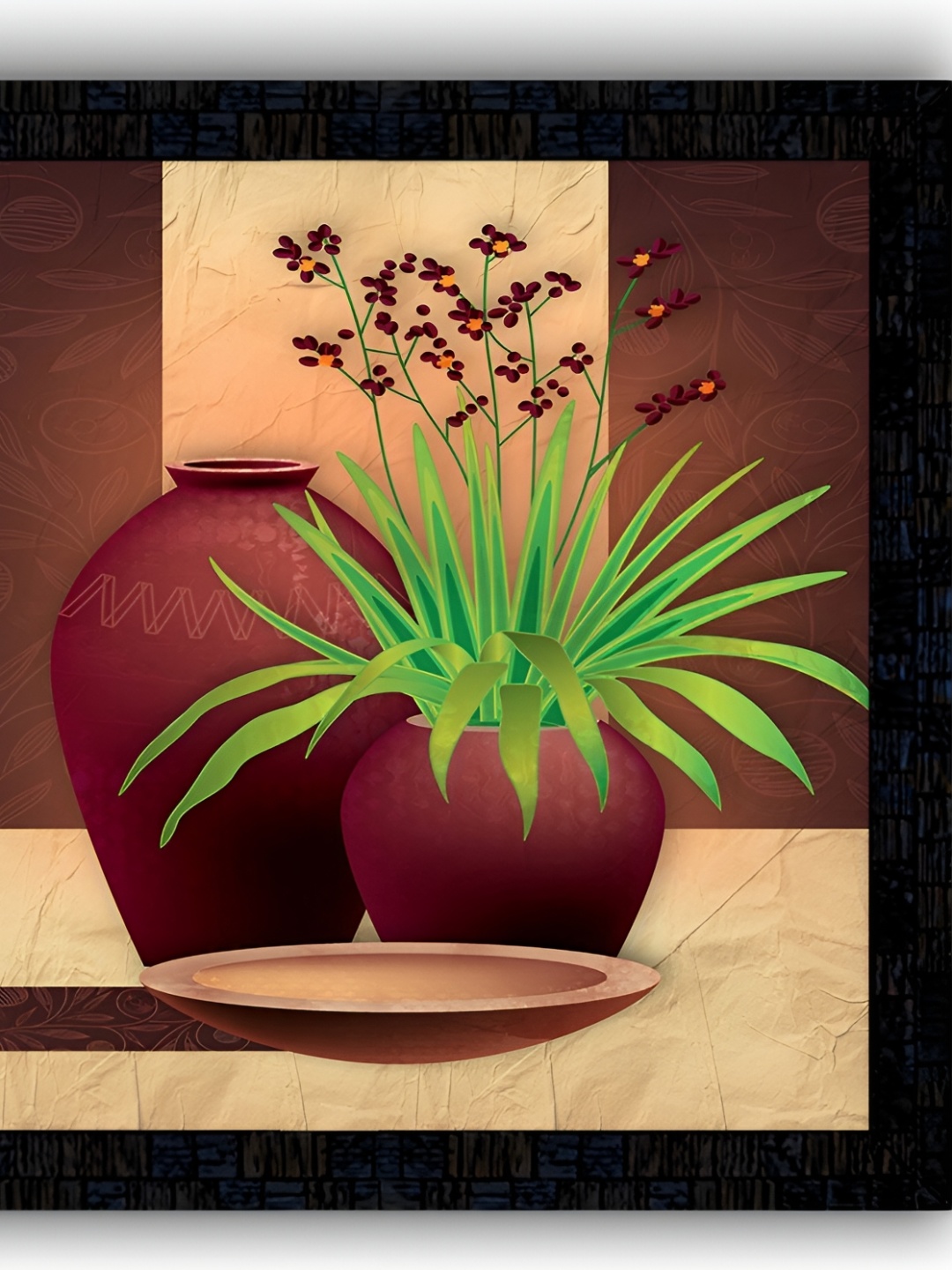

PnF Black & Rust Paper Floral Wall Painting