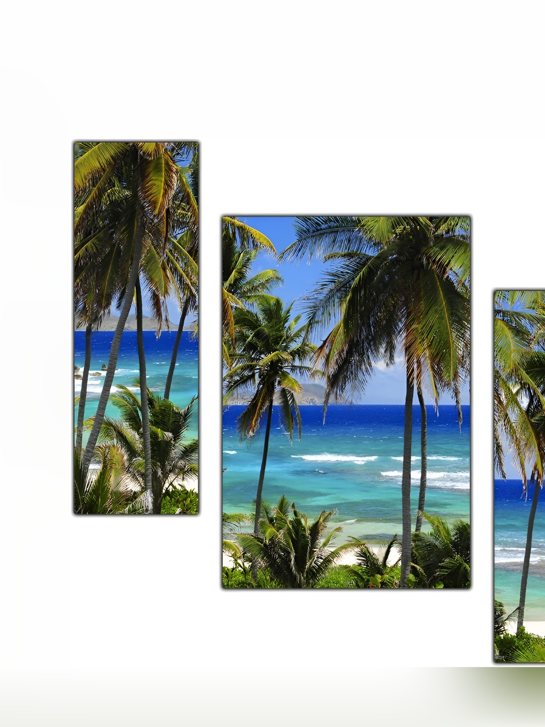 

PnF Blue & Green 3 Piece Wooden Floral and Botanical Wall Paintings