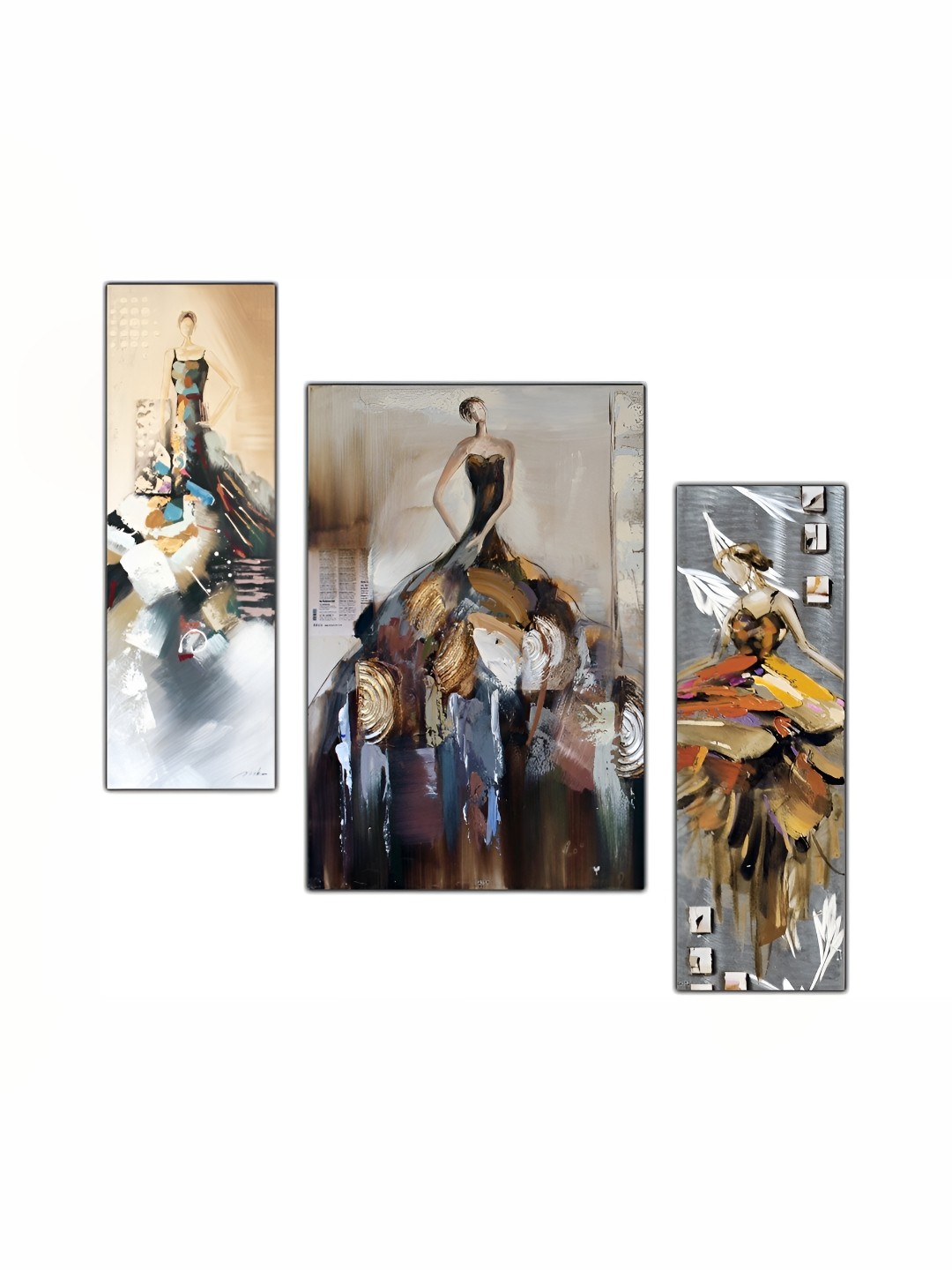 

PnF Grey & Blue 3 Pieces Wooden Painting Wall Arts