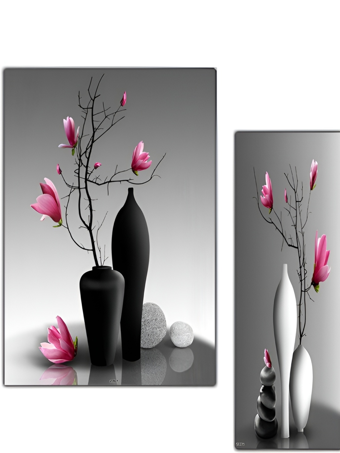 

PnF Grey & Black 3 Piece Wooden Floral and Botanical Wall Painting