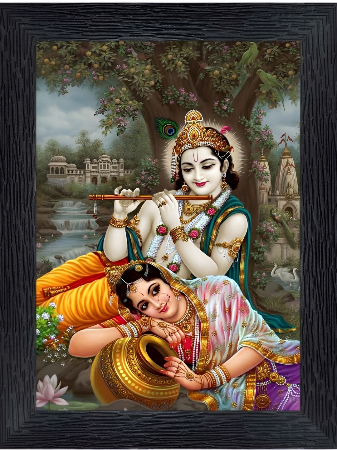 

PnF Yellow & Green Religious Wooden Wall Paintings