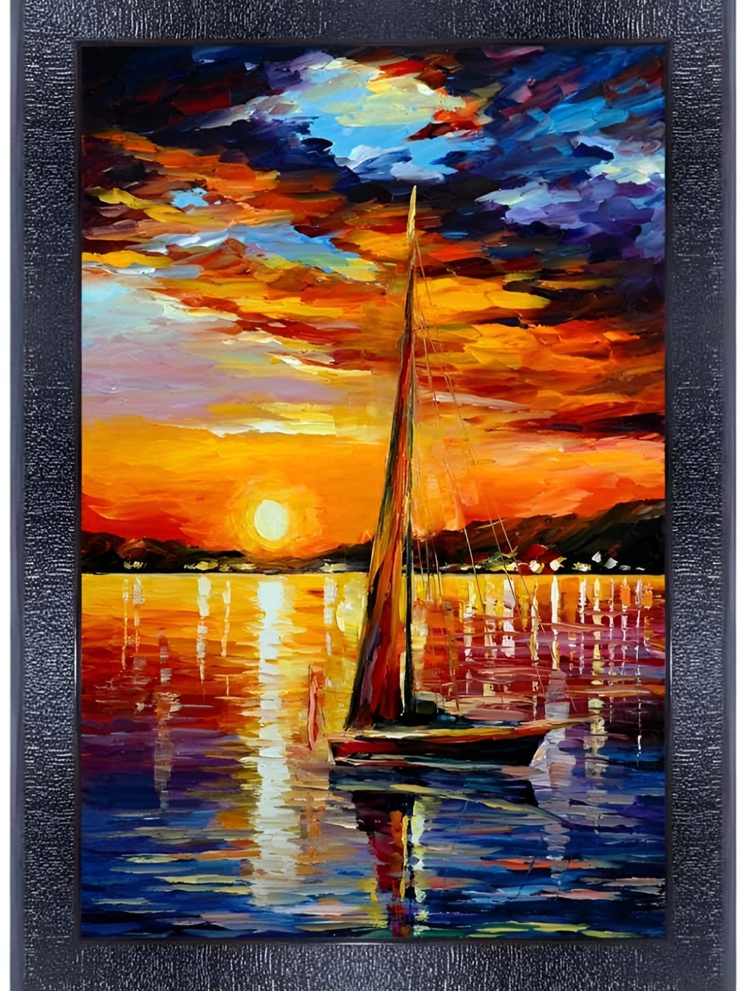 

PnF Black & Orange Wooden Painting Wall Art