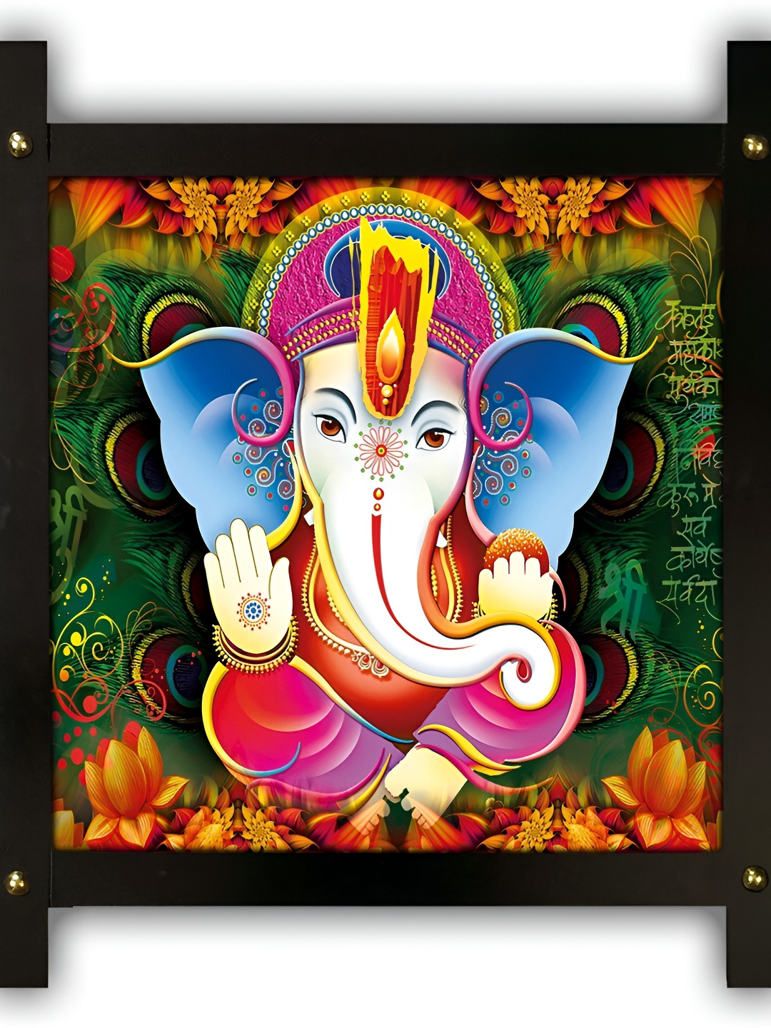 

PnF Green & Blue Wooden Religious Wall Painting