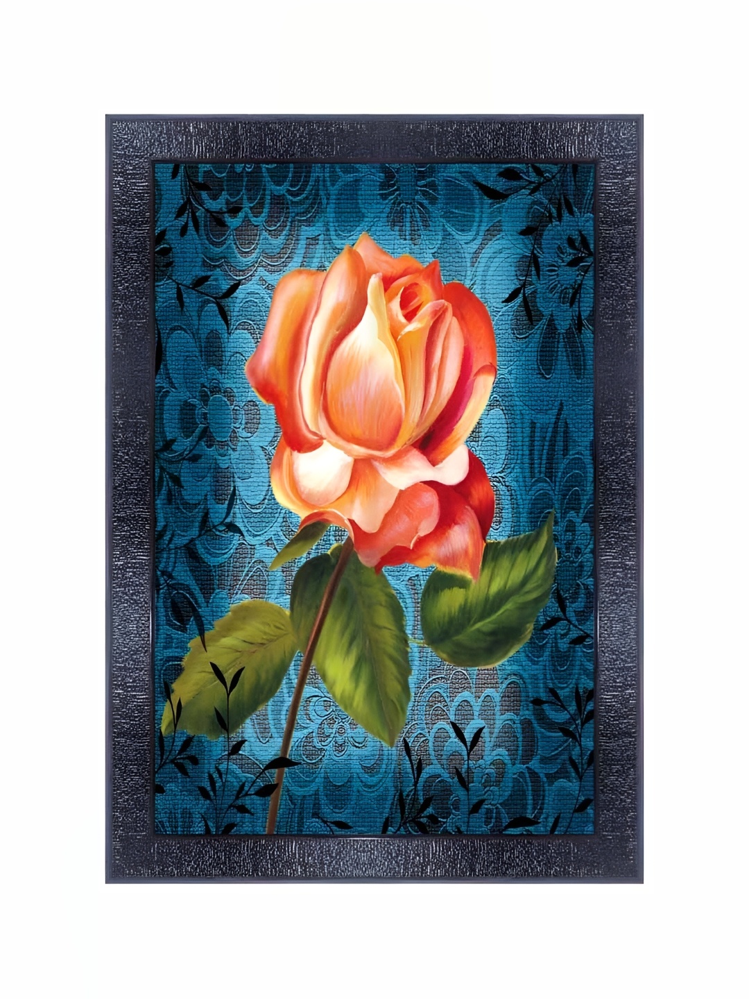 

PnF Black & Blue Wooden Floral and Botanical Wall Painting
