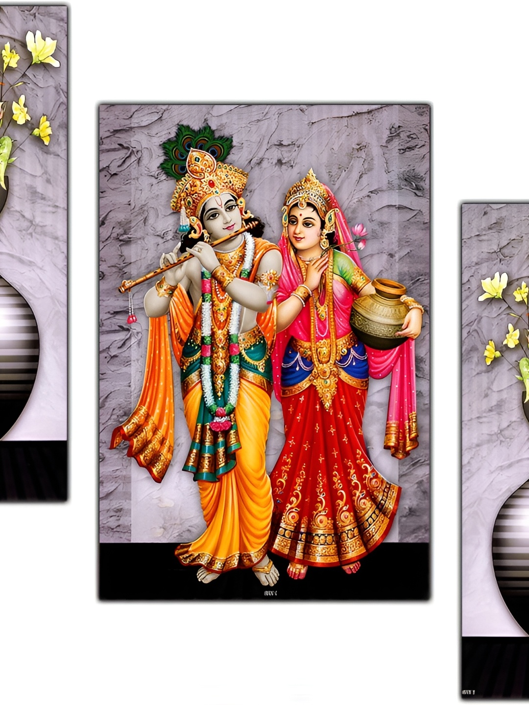 

PnF Grey & Red 3 Piece Wooden Religious Painting Wall Art