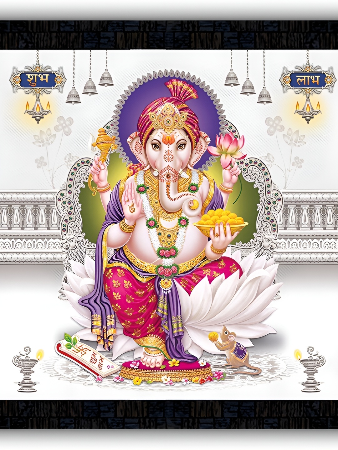 

PnF Black & White Paper Religious Wall Painting