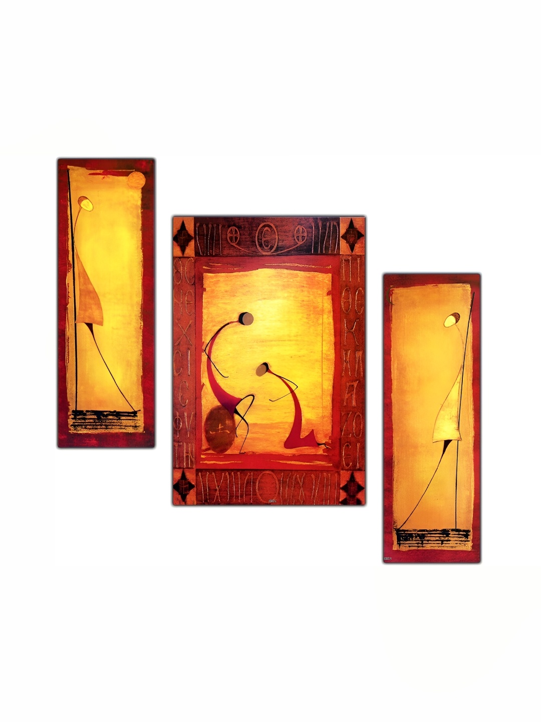 

PnF Orange & Red 3 Piece Wooden Painting Wall Art