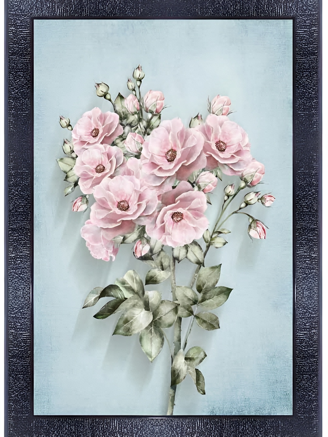 

PnF Black & Blue Wooden Floral and Botanical Painting Wall Art