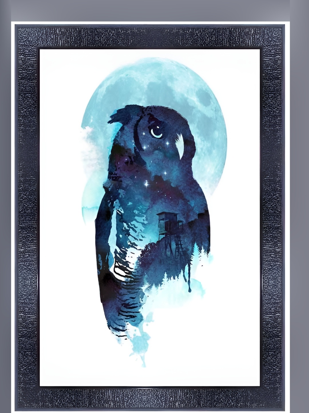 

PnF Black & Blue Wooden Birds and Animals Wall Painting