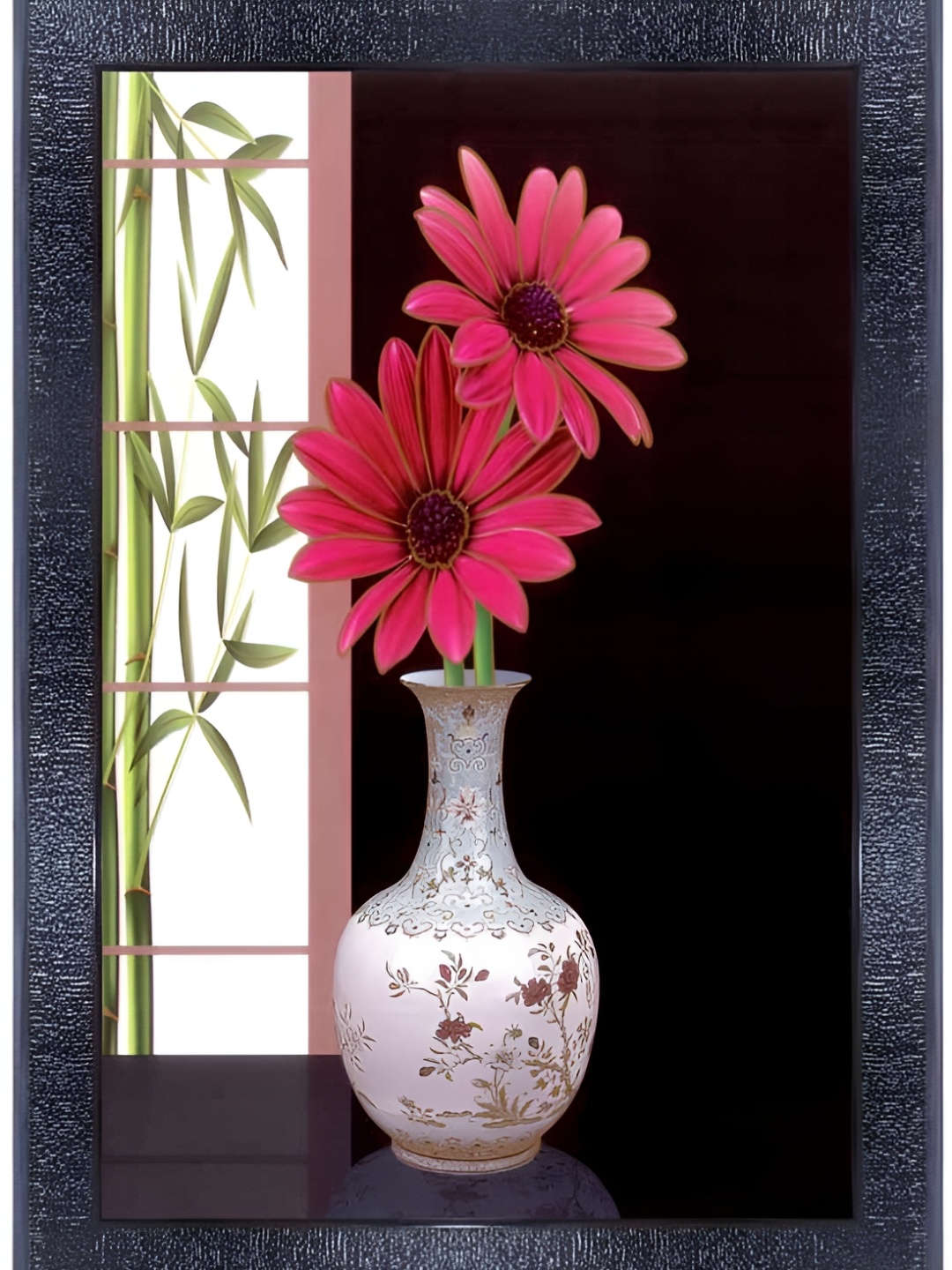 

PnF Black & Pink Wooden Floral and Botanical Wall Painting