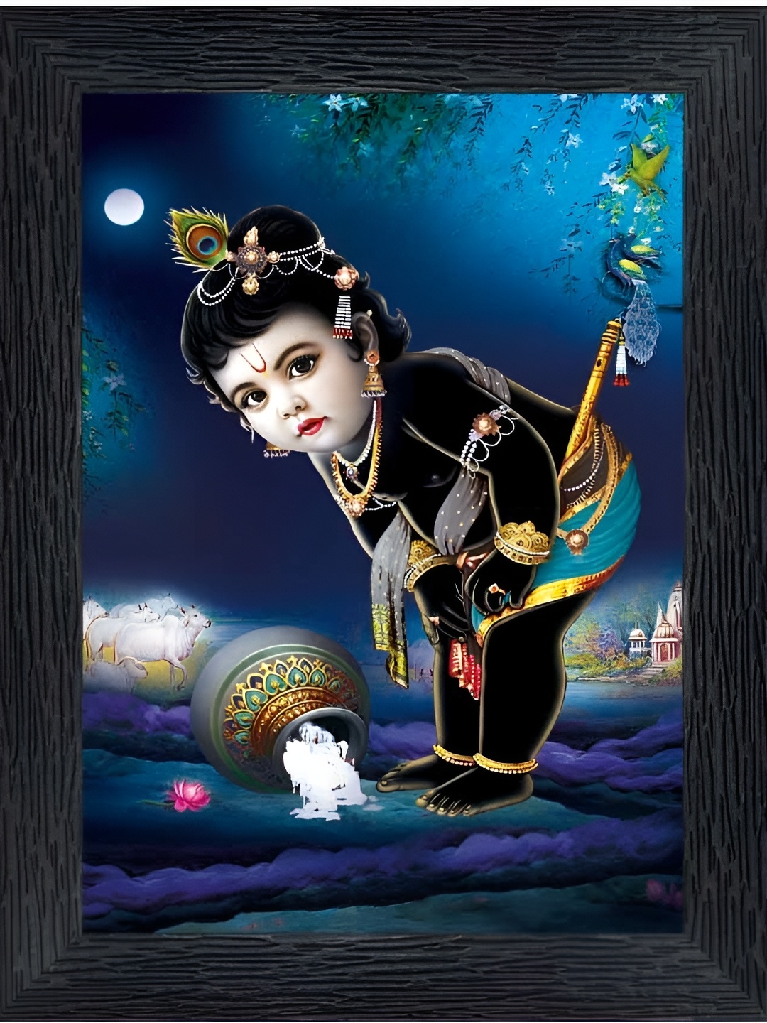 

PnF Black & Blue Religious Wooden Paintings Wall Art