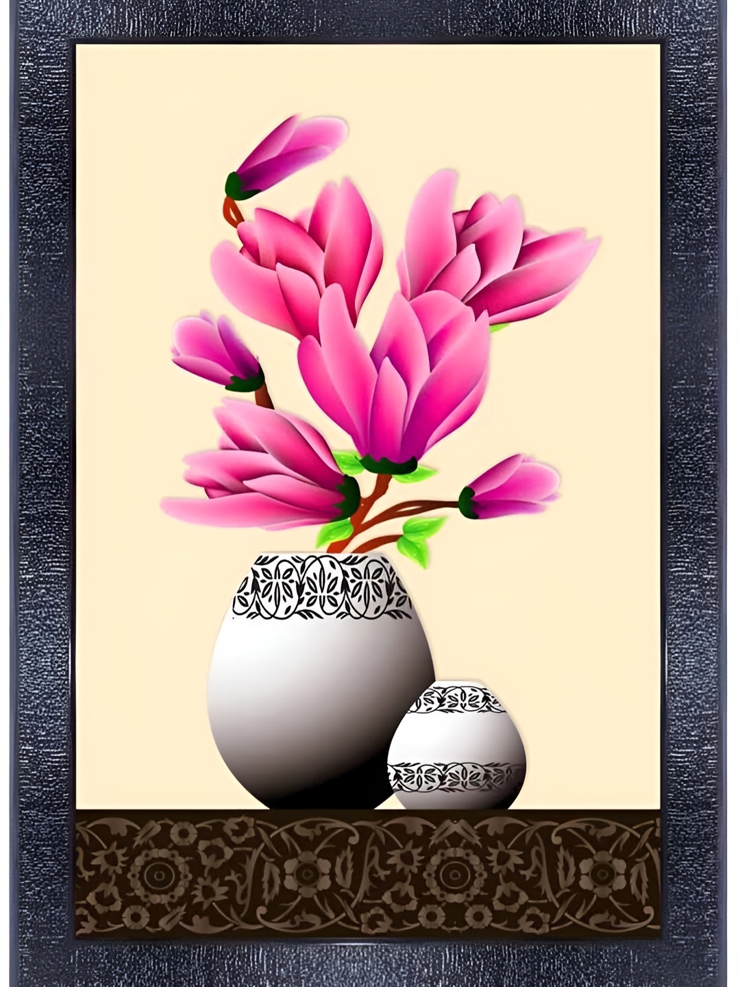

PnF Black & Pink Wooden Floral and Botanical Painting Wall Art