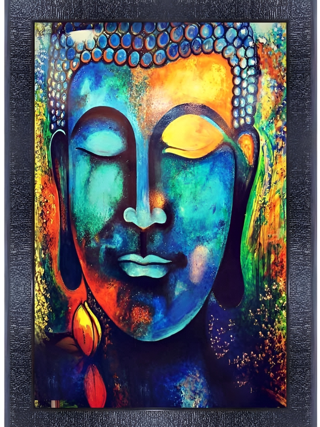

PnF Blue & Orange Wooden Religious Painting Wall Art
