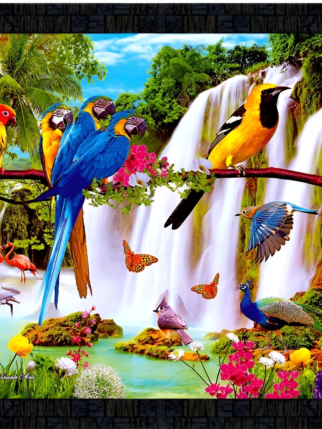 

PnF Blue & Green Paper Birds Wall Painting