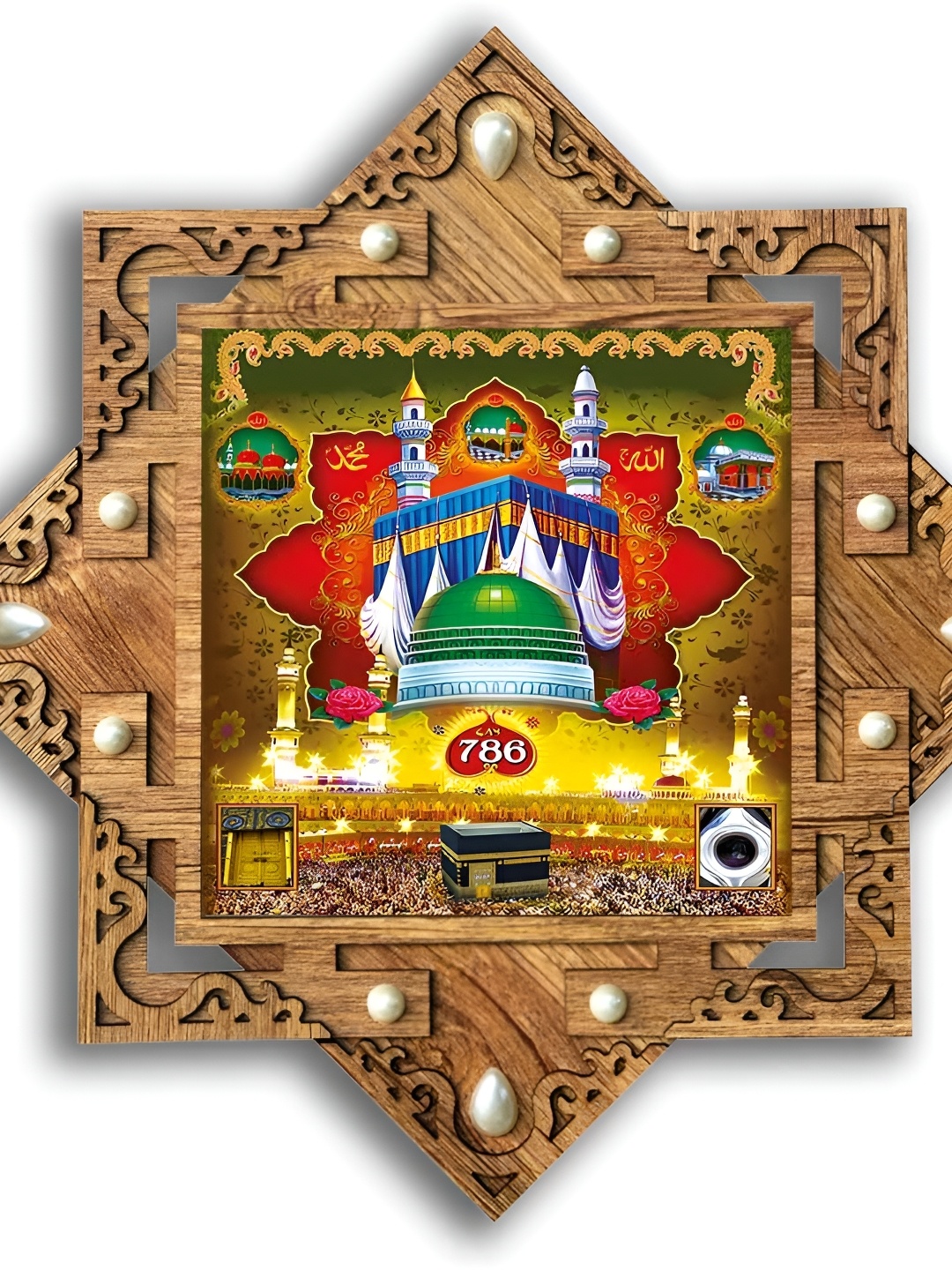 

PnF Brown & Red Wooden Religious Wall Painting