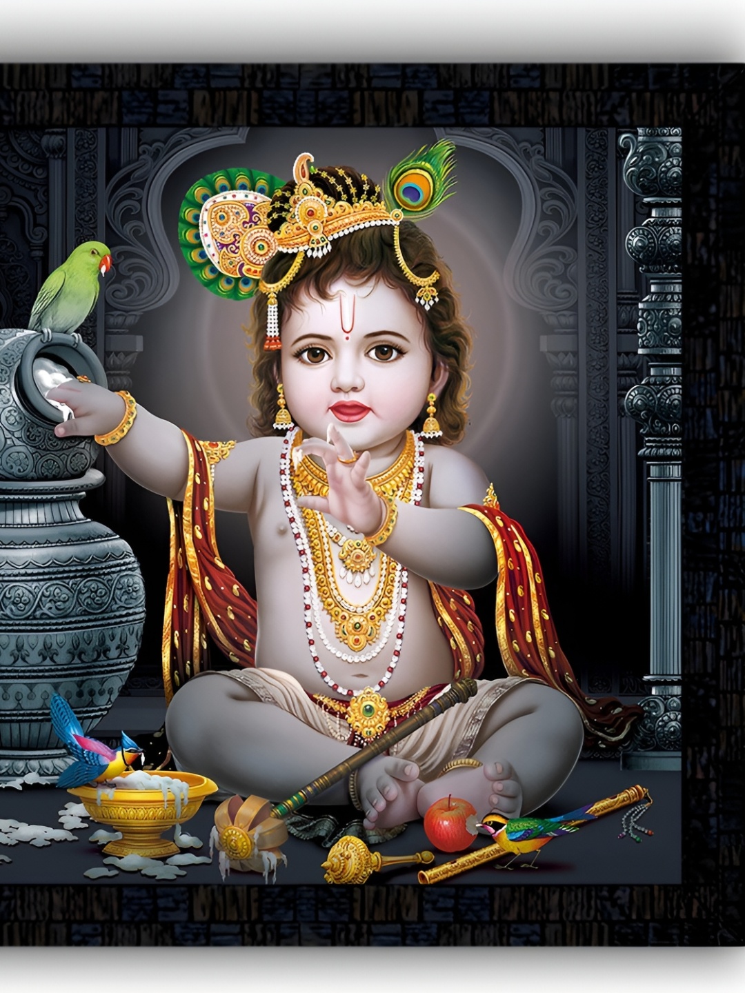 

PnF Black & Green Wooden Religious Wall Painting