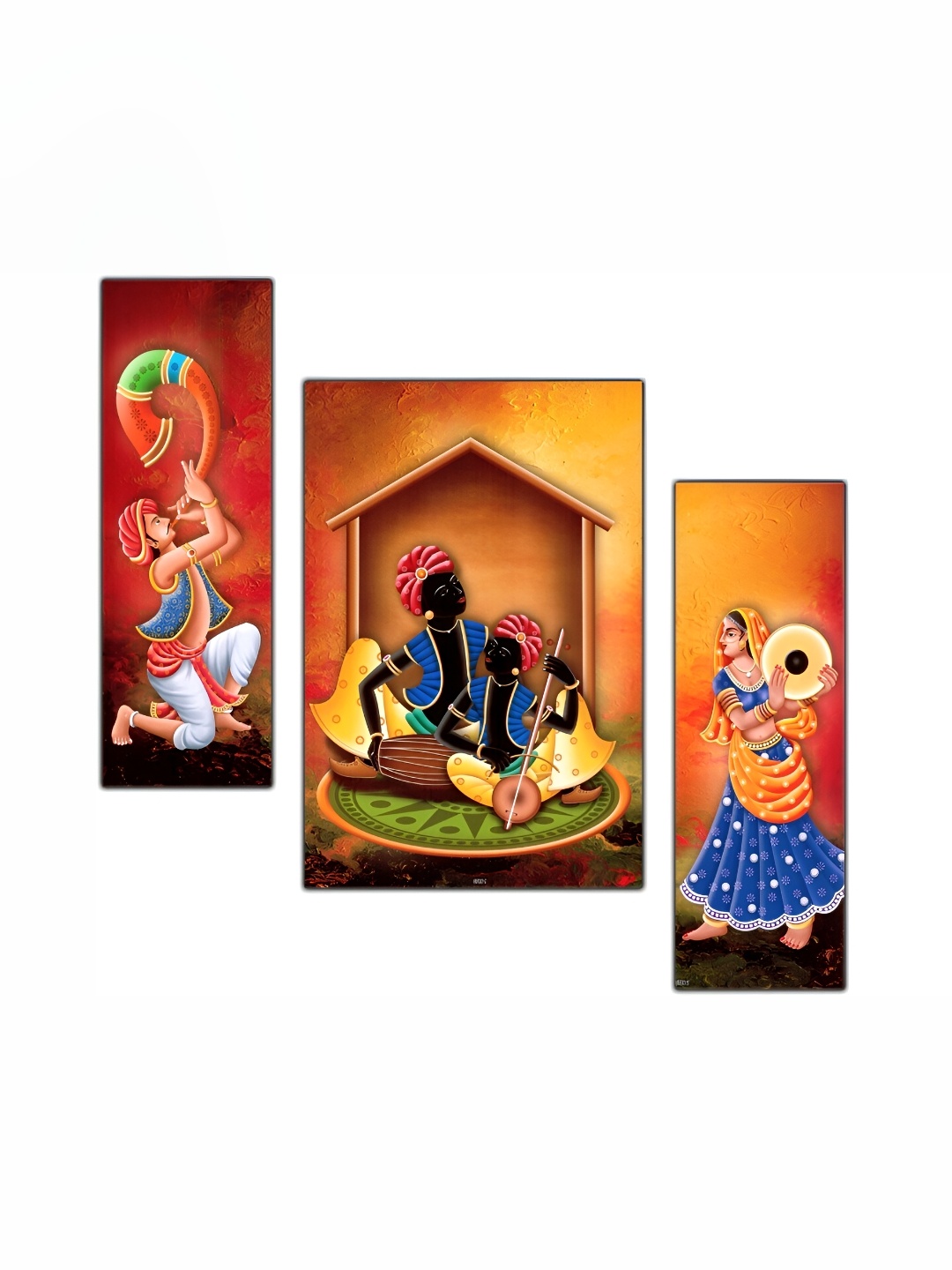 

PnF Blue & Black 3 Piece Wall Painting