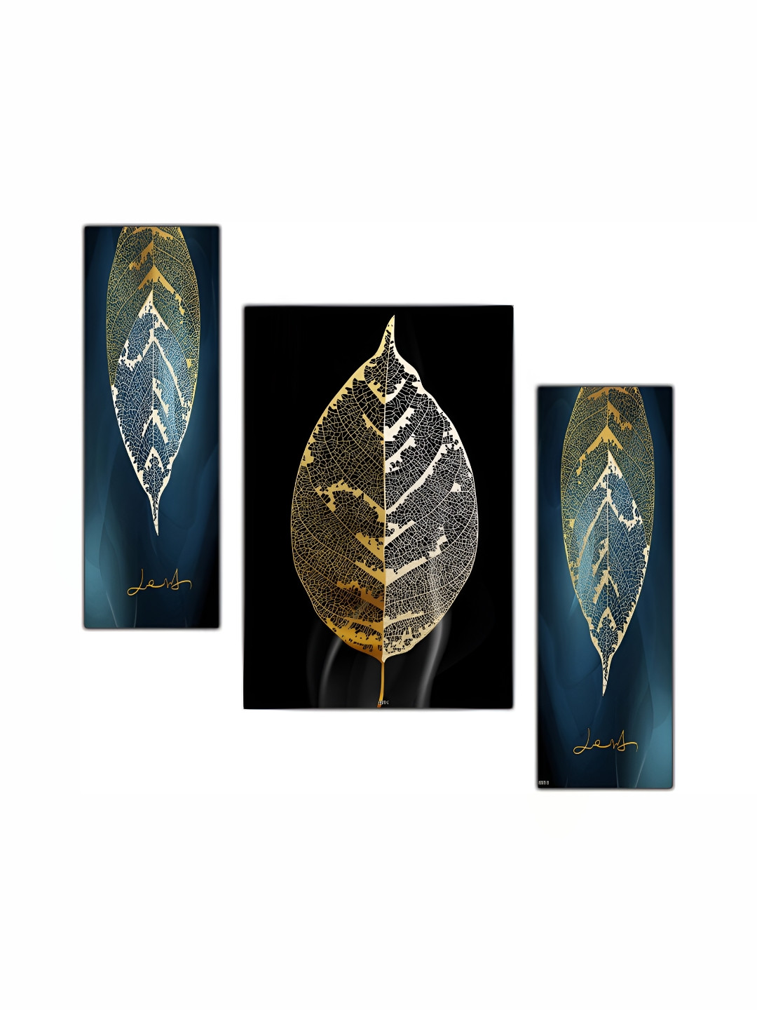 

PnF Black & Blue 3 Piece Wooden Wall Painting