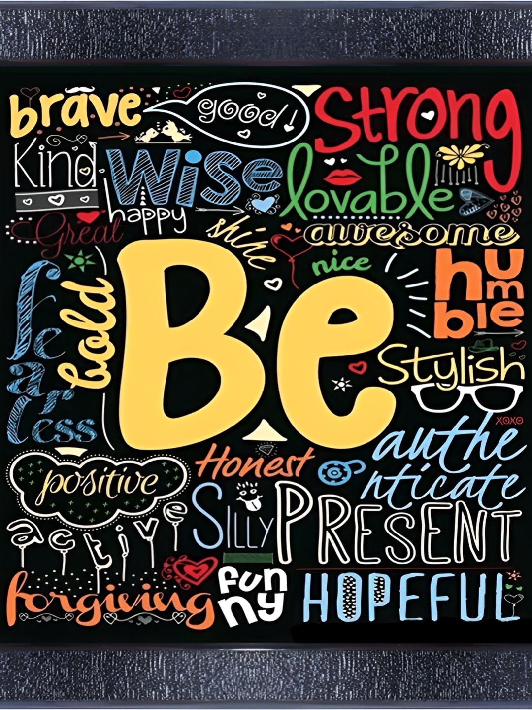

PnF Black & Yellow Typography Wooden Painting Wall Art