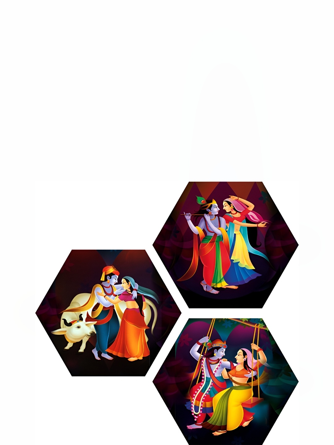 

PnF Black & Red 3 Piece Wooden Religious Wall Painting