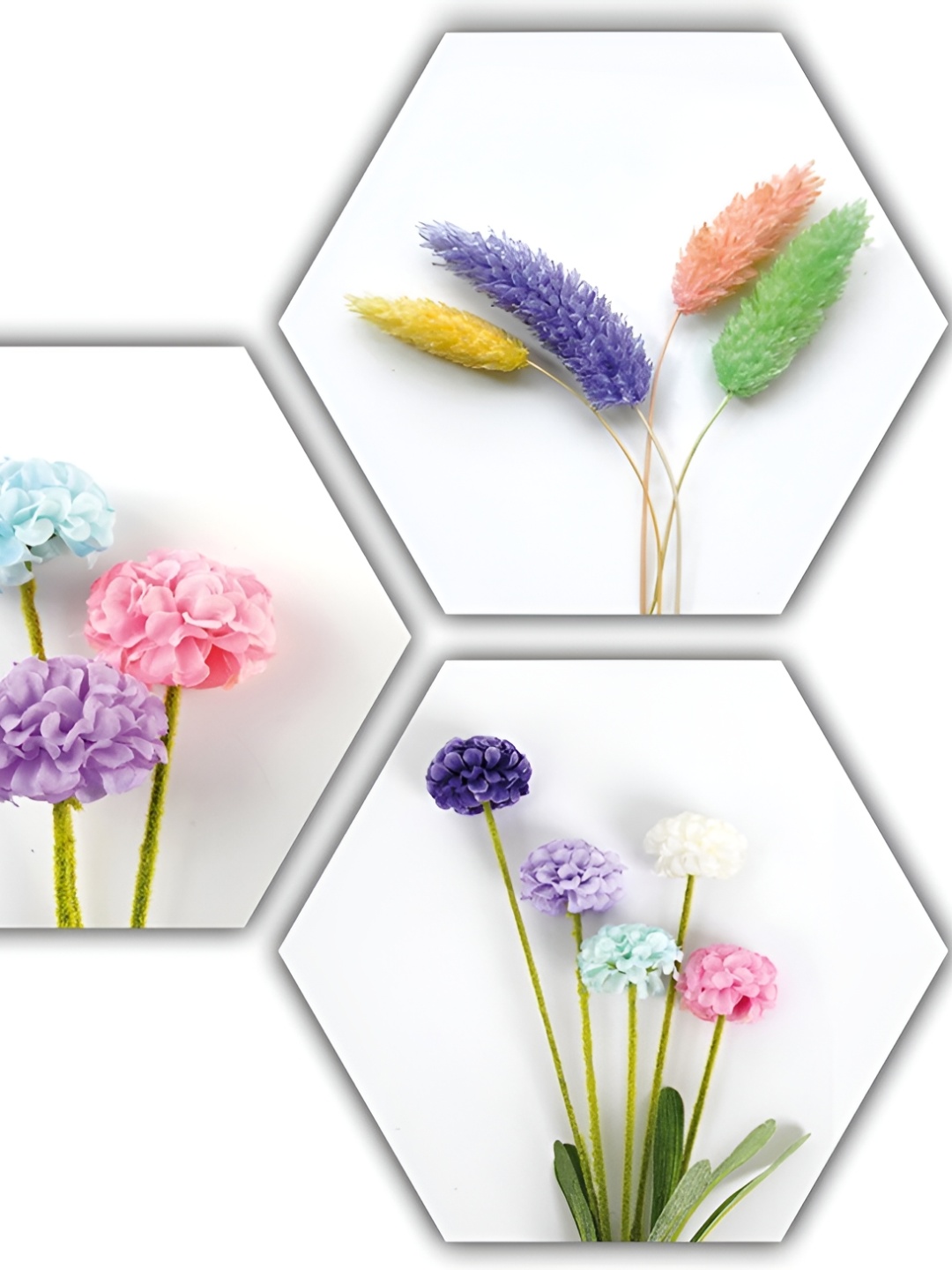 

PnF White & Purple 3 Pieces Floral And Botanical Wall Arts