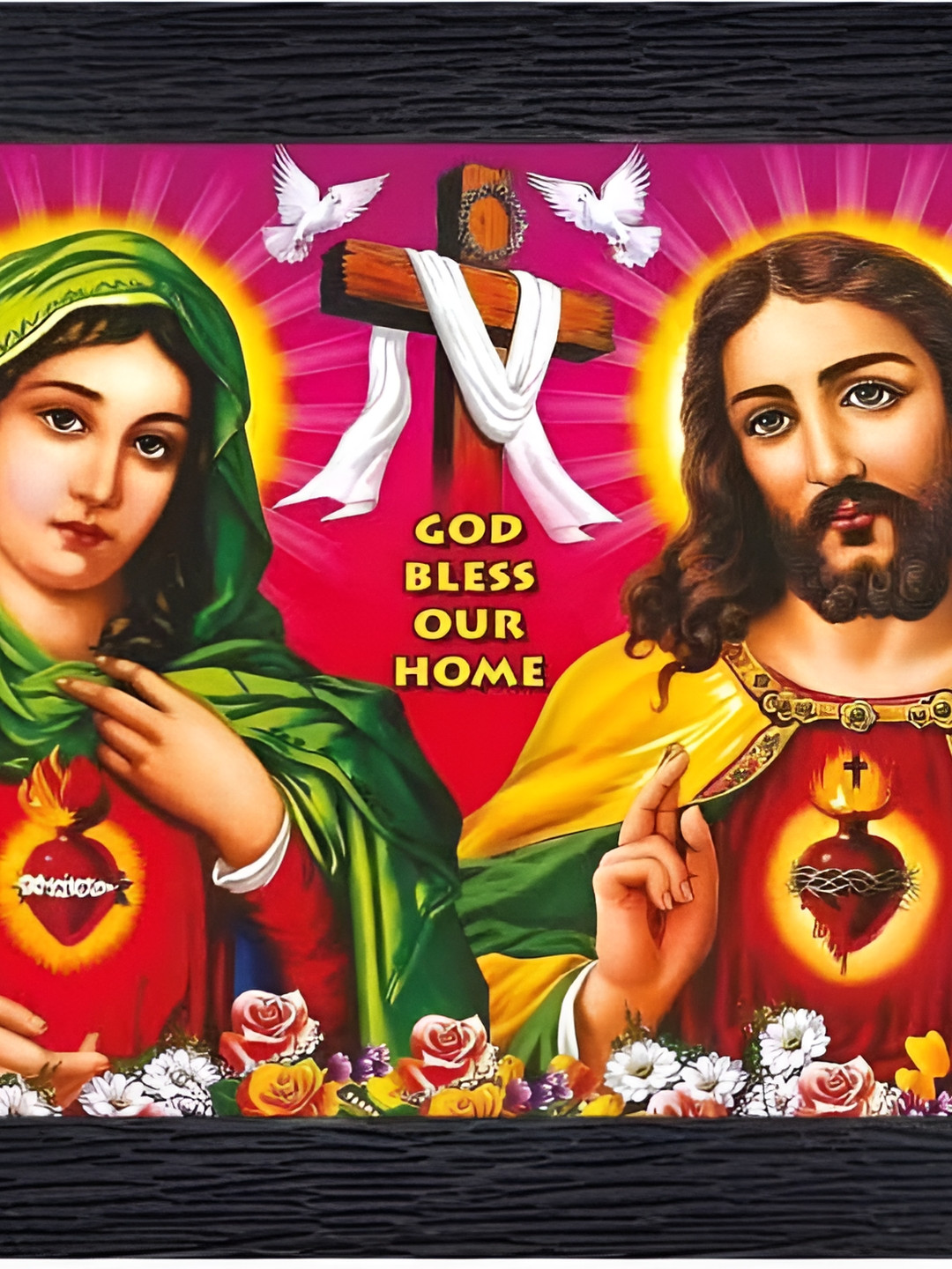 

PnF Black & Green Wooden Religious Wall Painting
