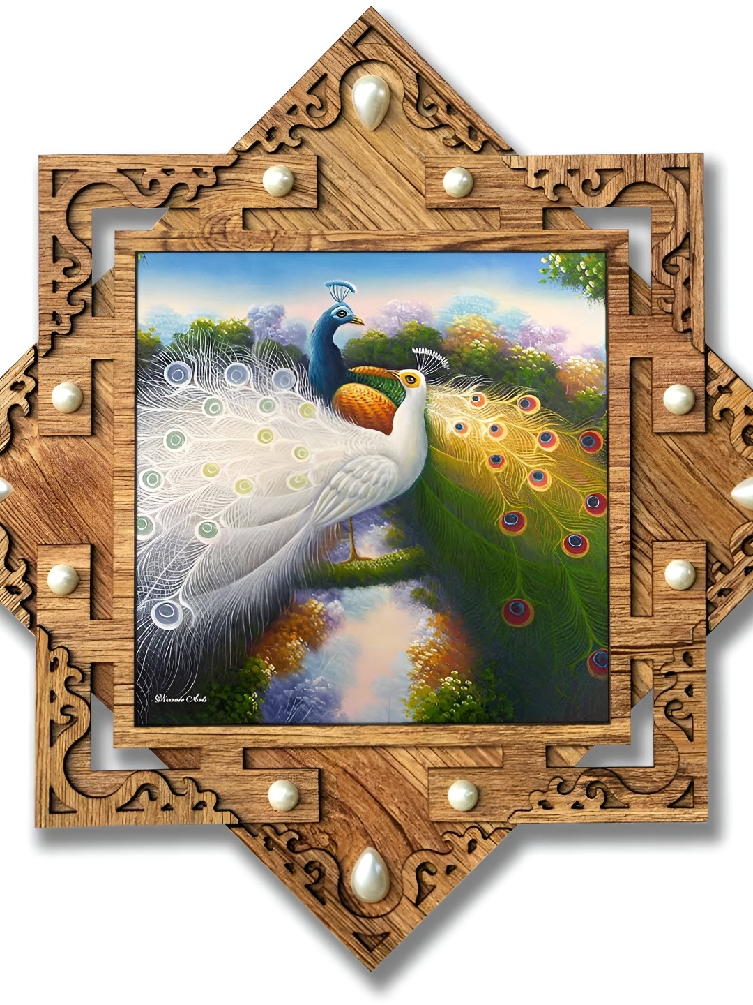 

PnF Green & Blue Wooden Wall Painting
