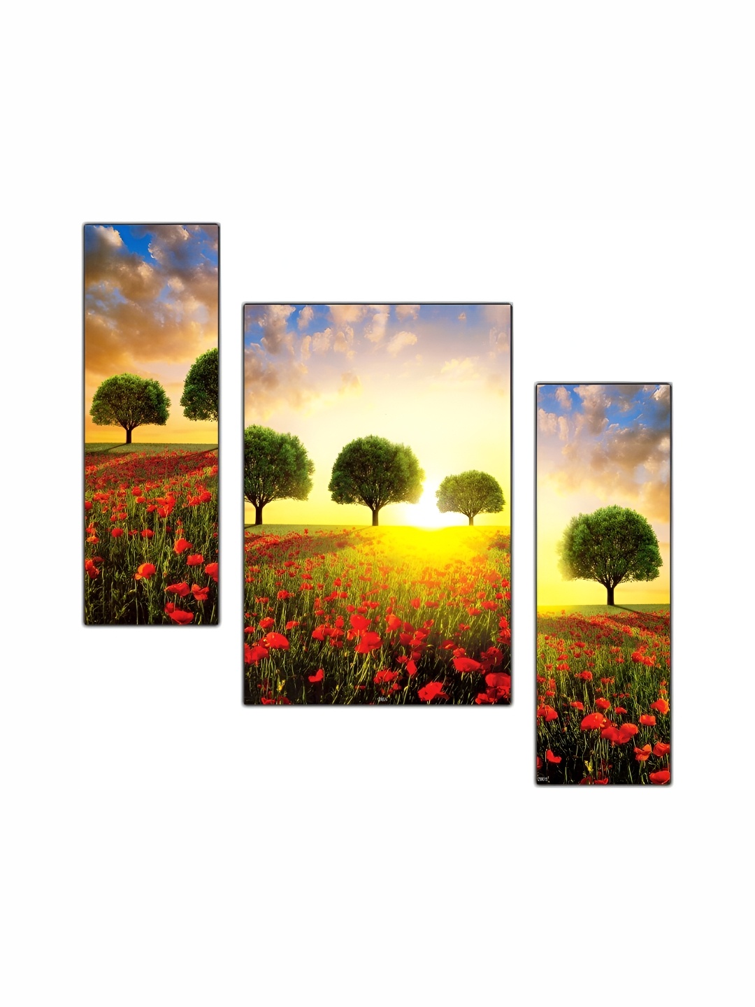 

PnF Green & Red 3 Pieces Wooden Floral and Botanical Wall Art