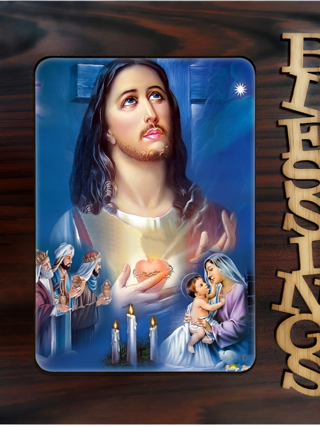 

PnF Brown Wooden Religious Wooden Painting Wall Art