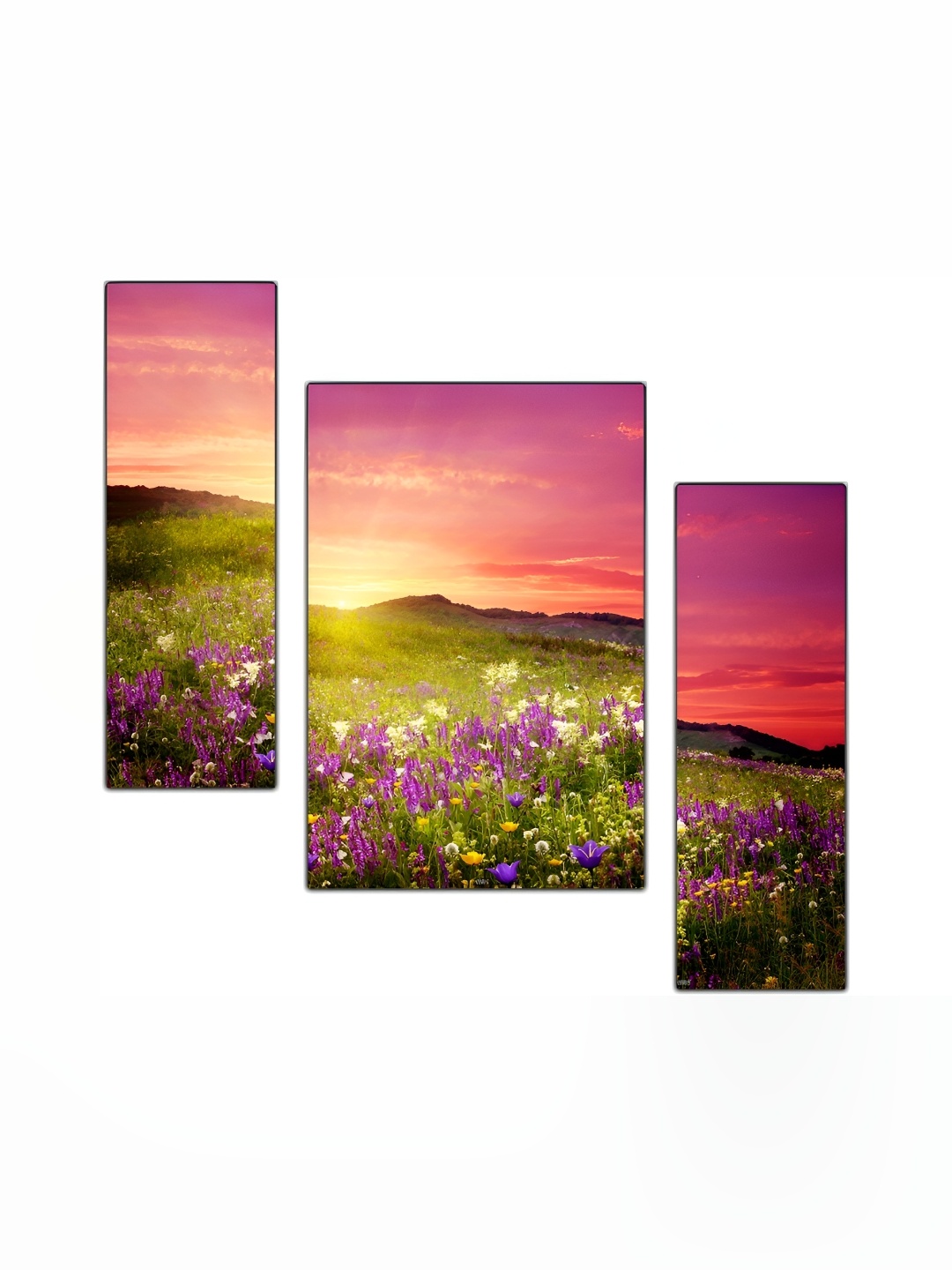 

PnF Green & Pink 3 Pieces Wooden Painting Wall Arts