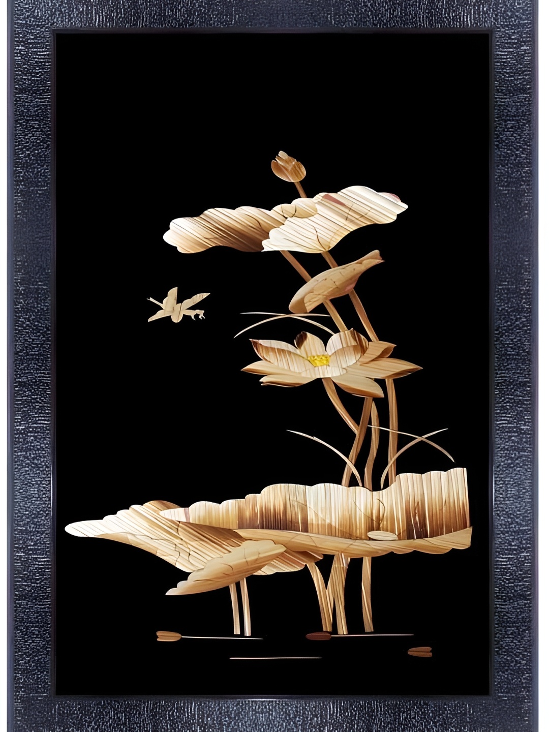 

PnF Black & Brown Printed Wooden Floral and Botanical Painting Wall Art