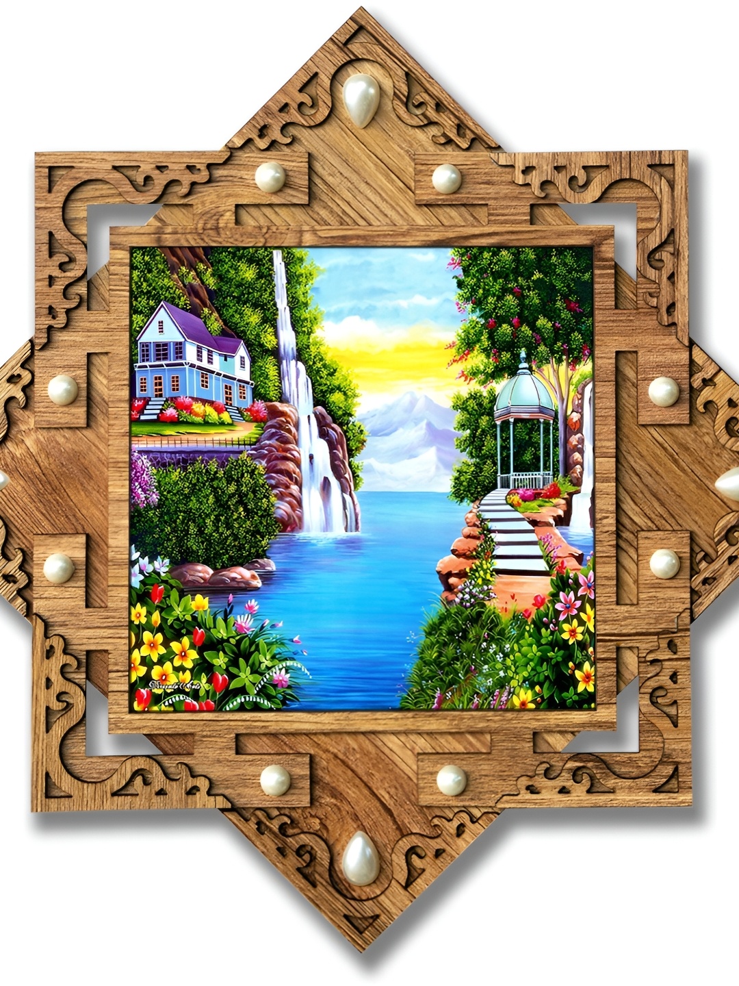 

PnF Brown & Blue Floral and Botanical Wall Painting
