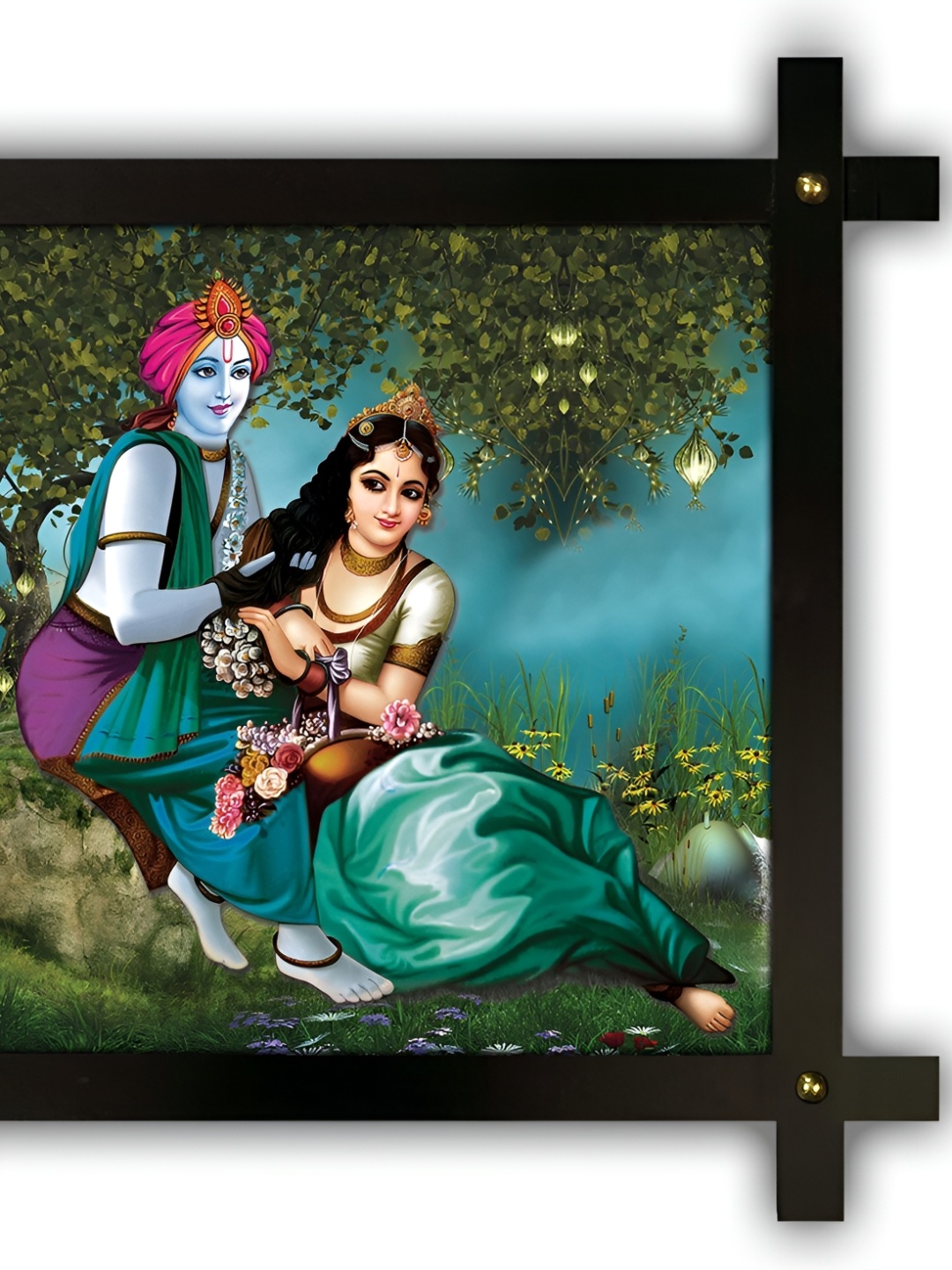 

PnF Green & Red Wood Religious Painting Wall Art