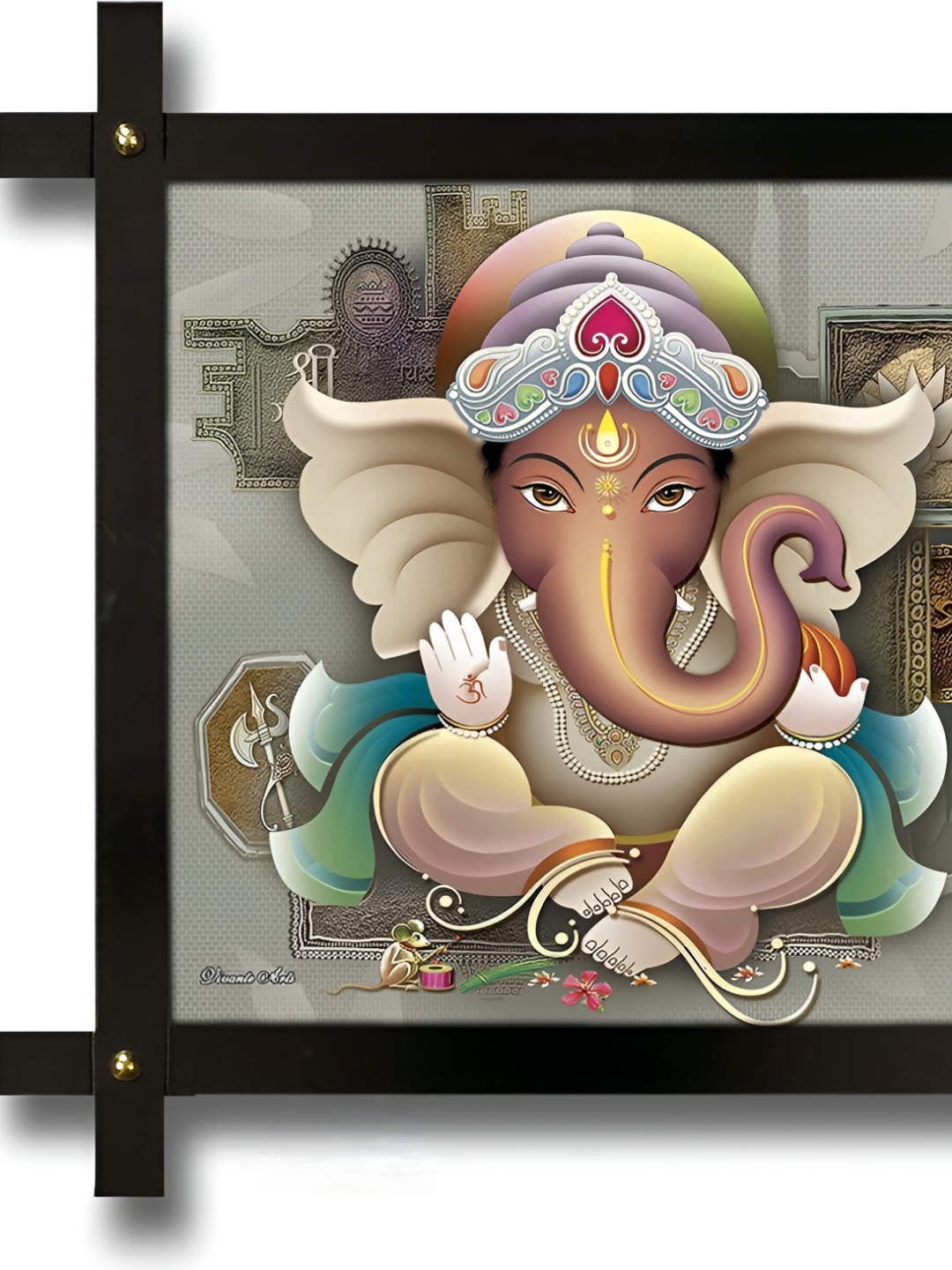 

PnF Beige & Green Wooden Religious Painting Wall Art