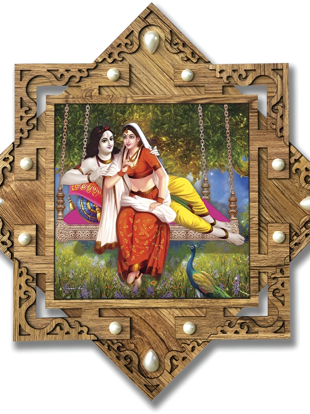 

PnF Beige & Red Wooden Religious Wall Art