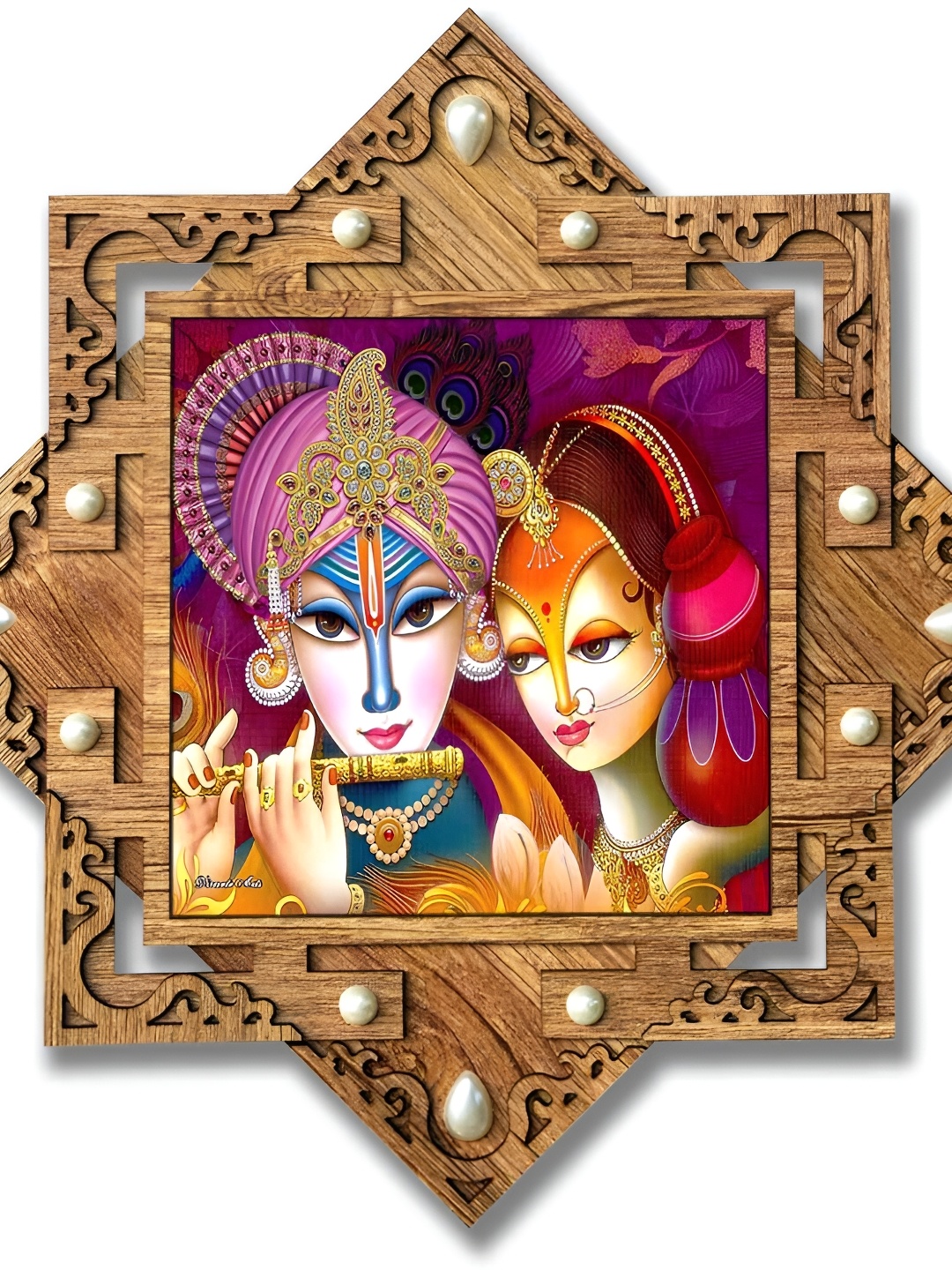 

PnF Beige & Purple Wooden Religious Painting Wall Art