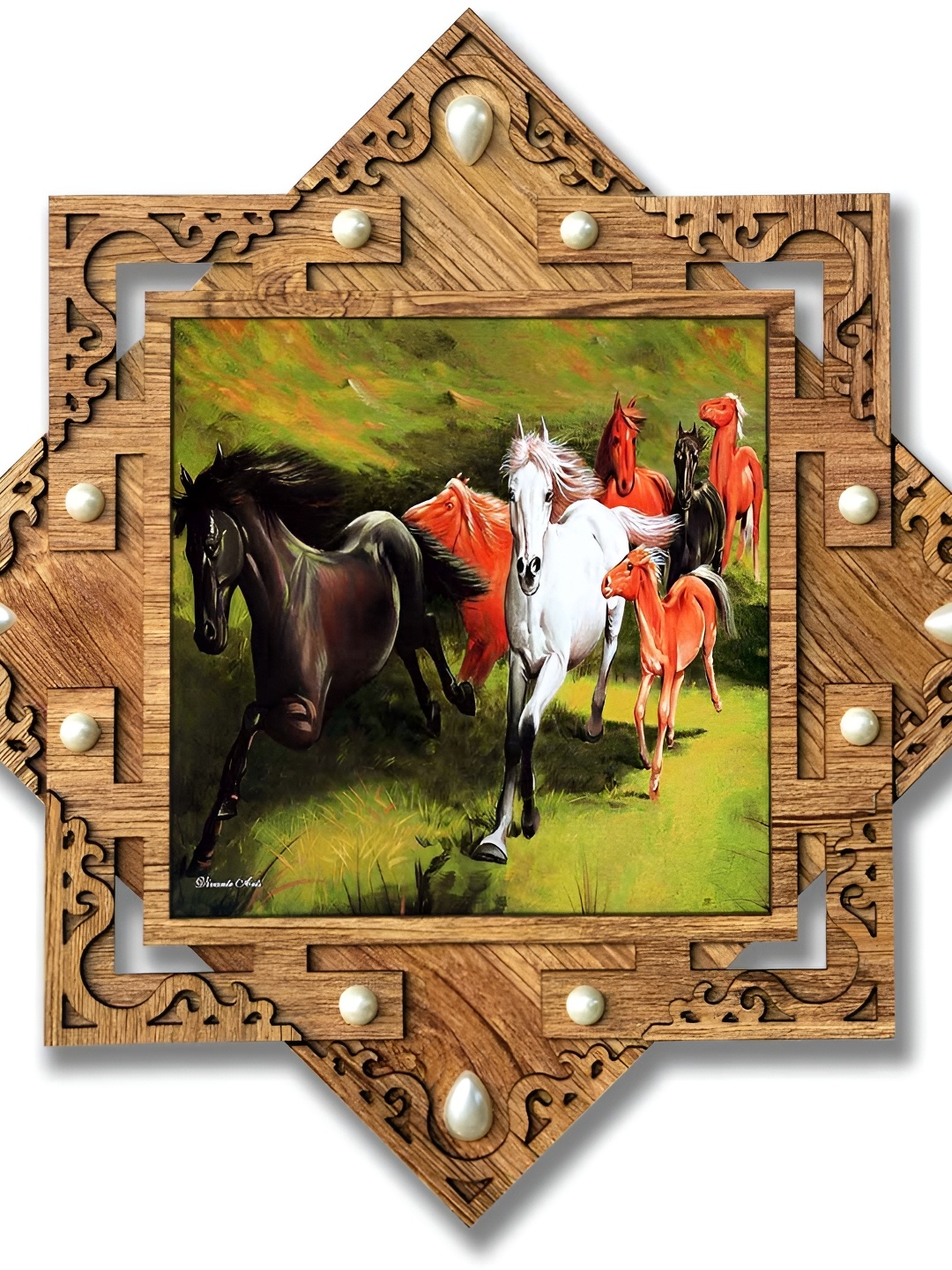 

PnF Beige & Green Wooden Painting Wall Art