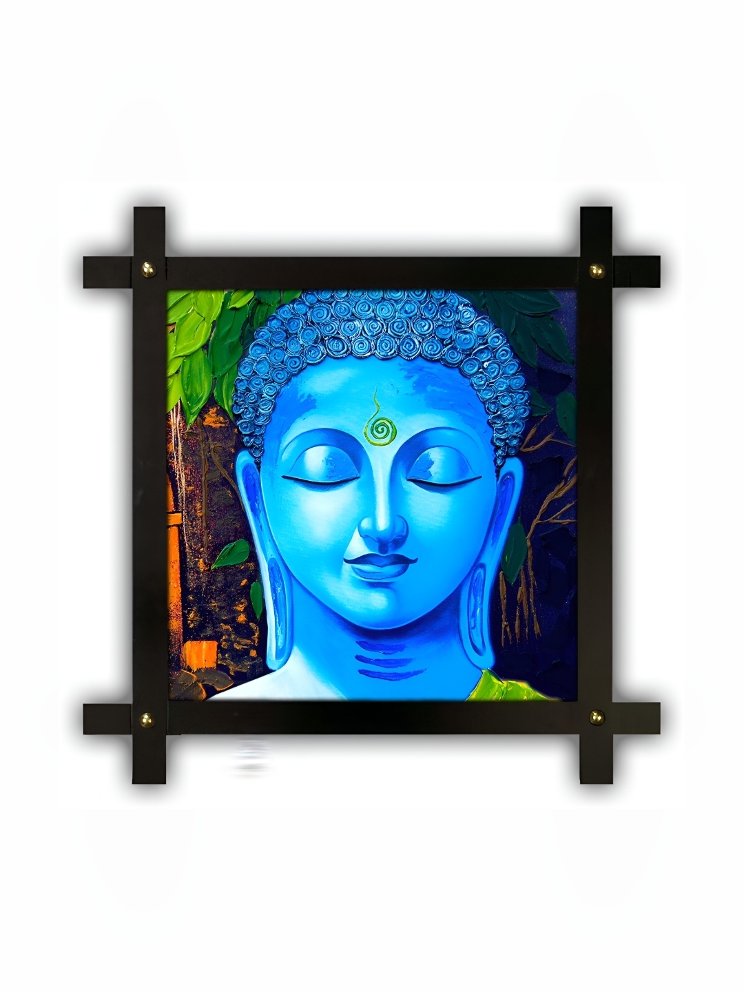 

PnF Blue & Black Wooden Religious Wall Painting