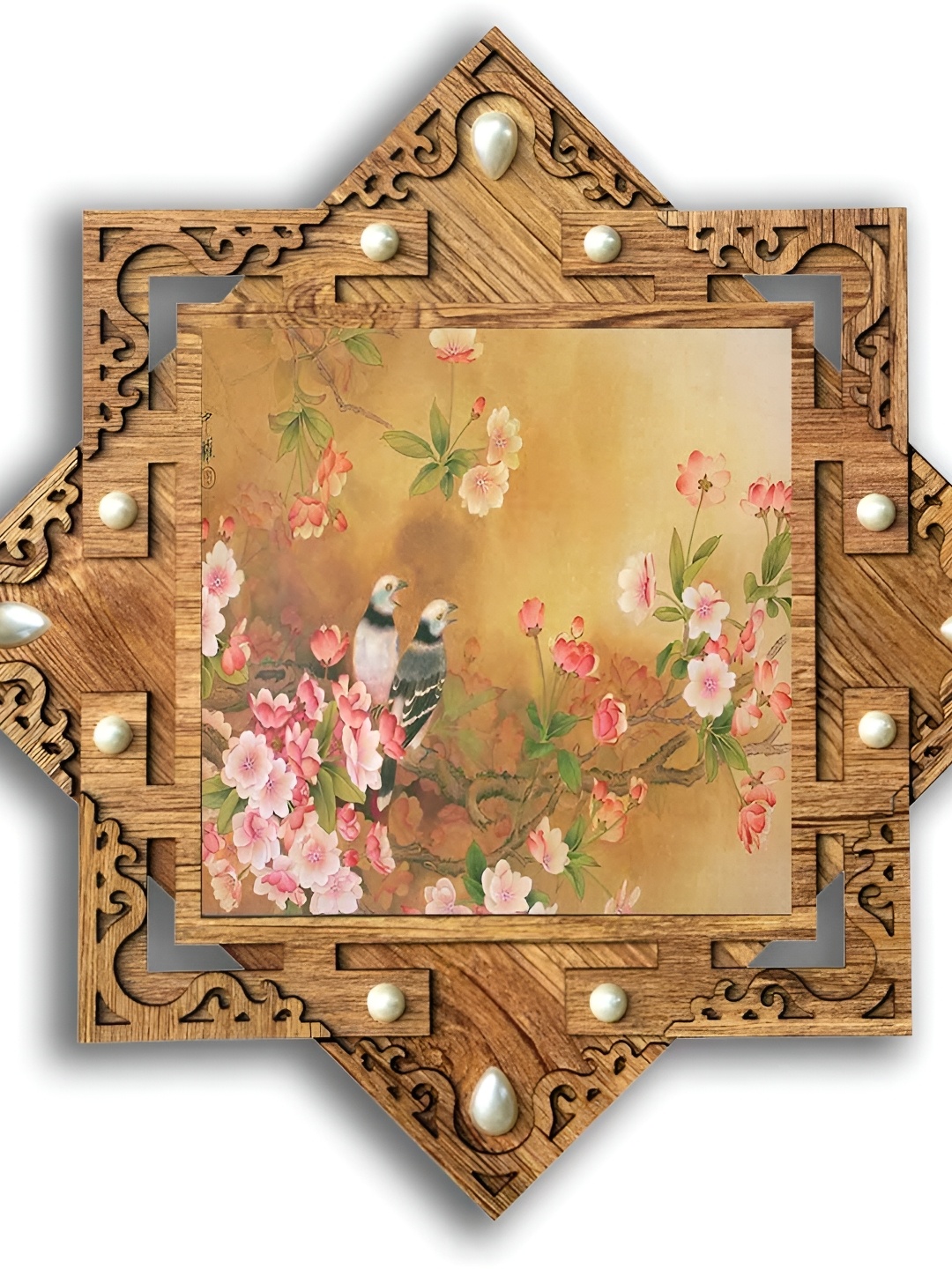 

PnF Brown & Green Wooden Floral and Botanical Wall Painting