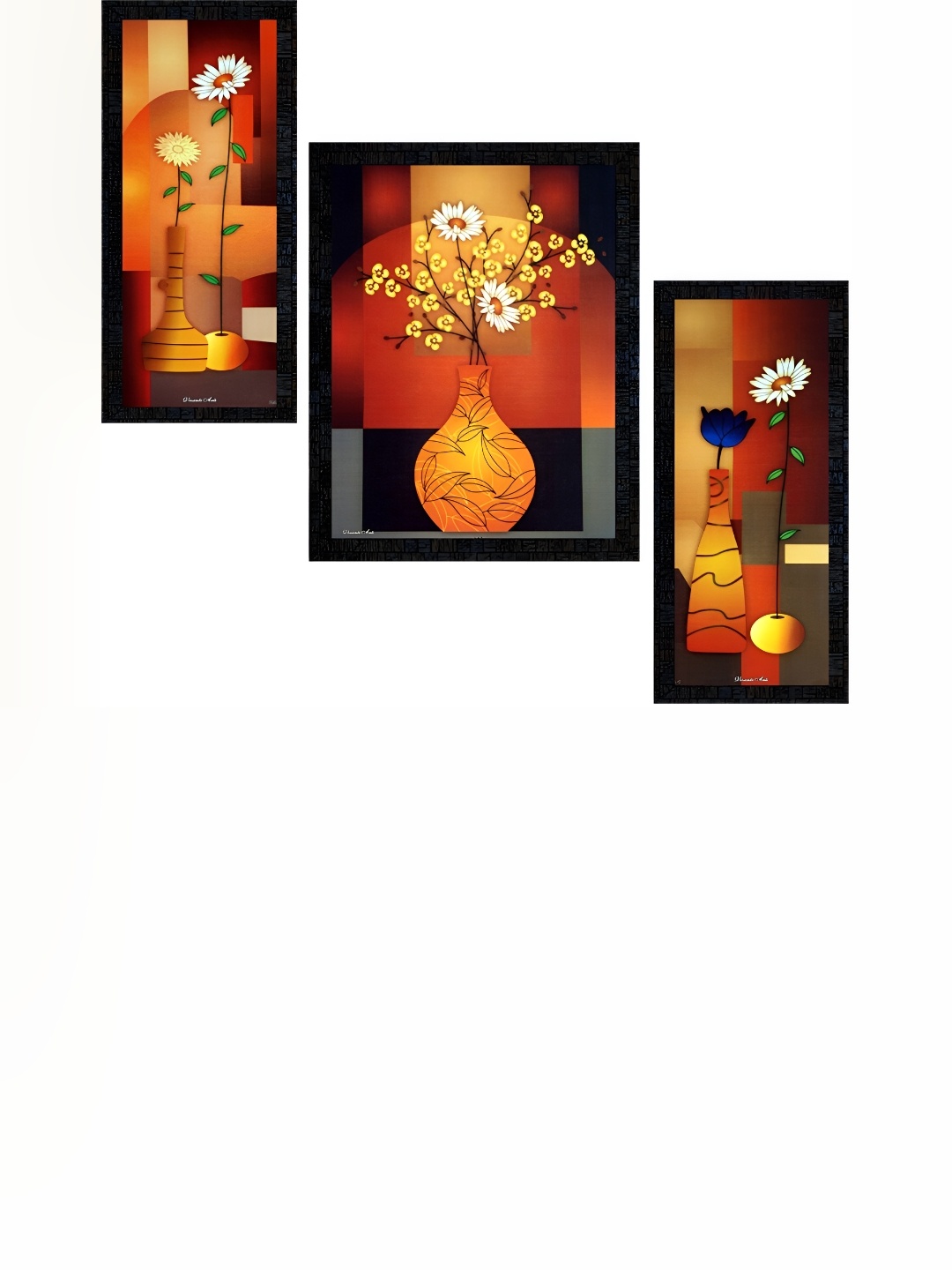 

PnF Black & Red 3 Pieces Floral And Botanical Wall Arts