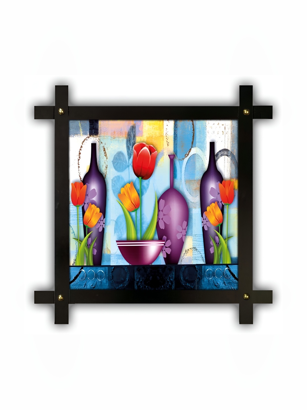 

PnF Brown & Blue Floral And Botanical Wall Painting