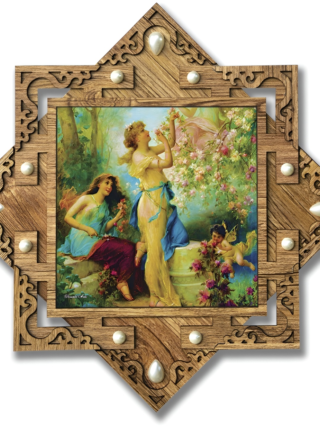 

PnF Brown & Green Printed Wooden Wall Photo Frame
