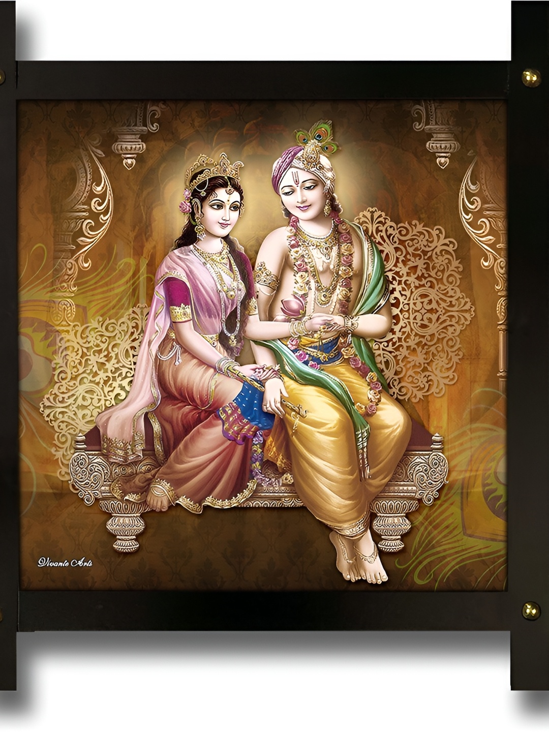 

PnF Brown & Pink Wooden Religious Wall Painting