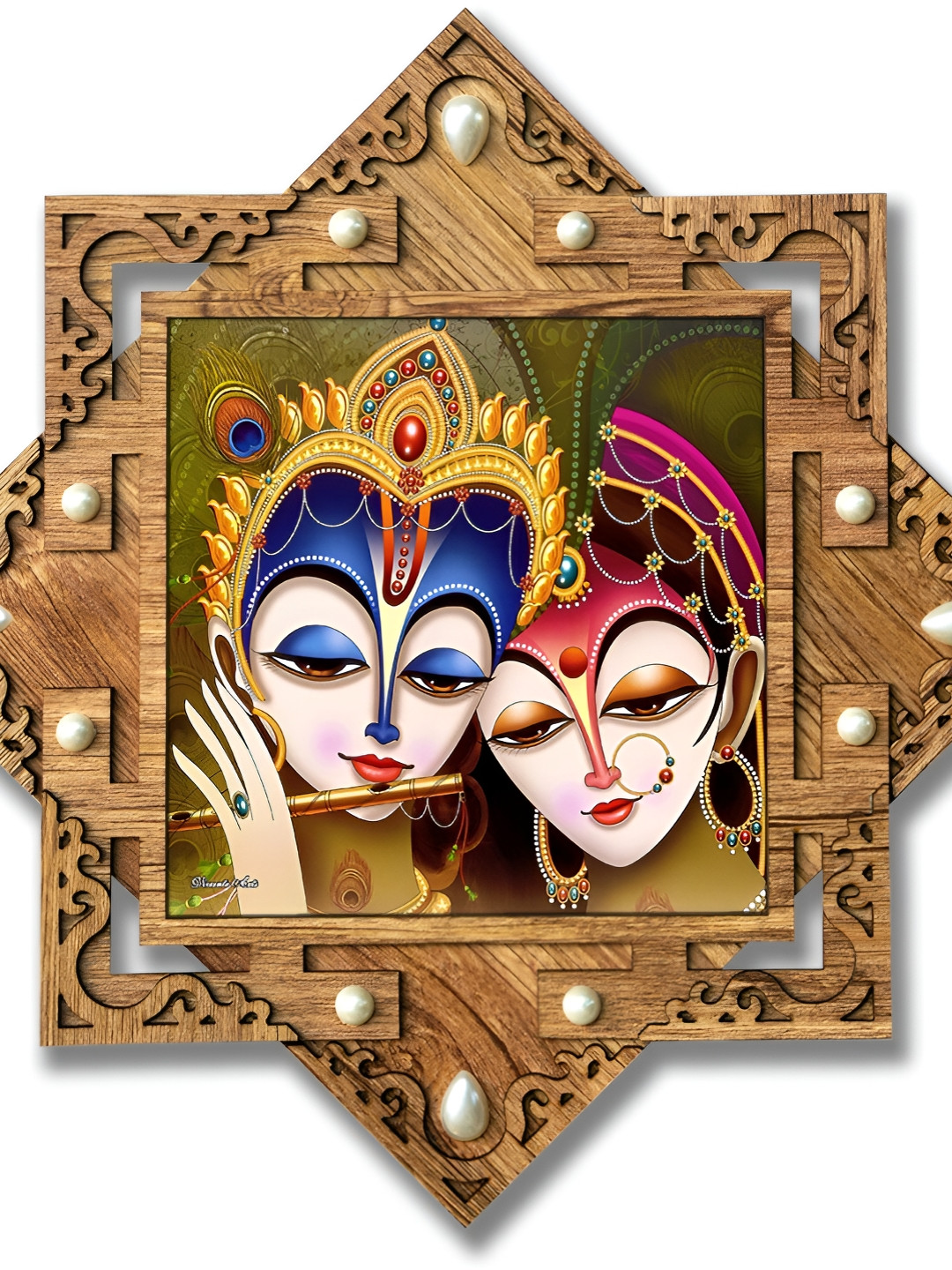 

PnF Beige & Green Wooden Religious Wall Art
