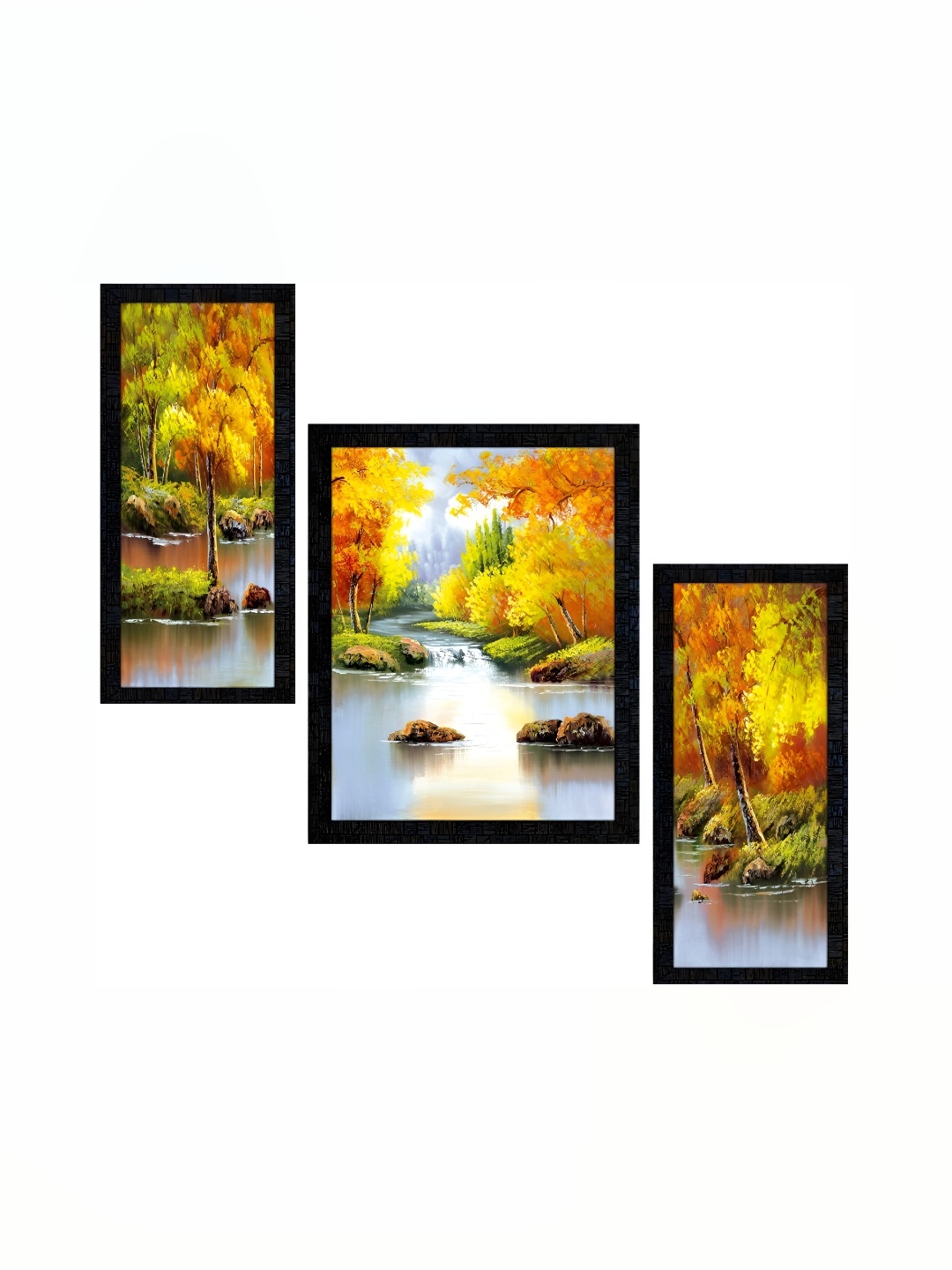 

PnF Charcoal & Orange 3 Piece Floral and Botanical Wall Paintings