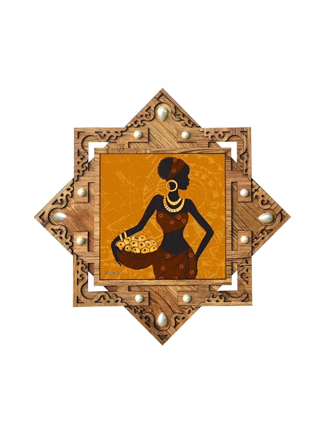 

PnF Beige & Brown Wooden Religious Painting Wall Art