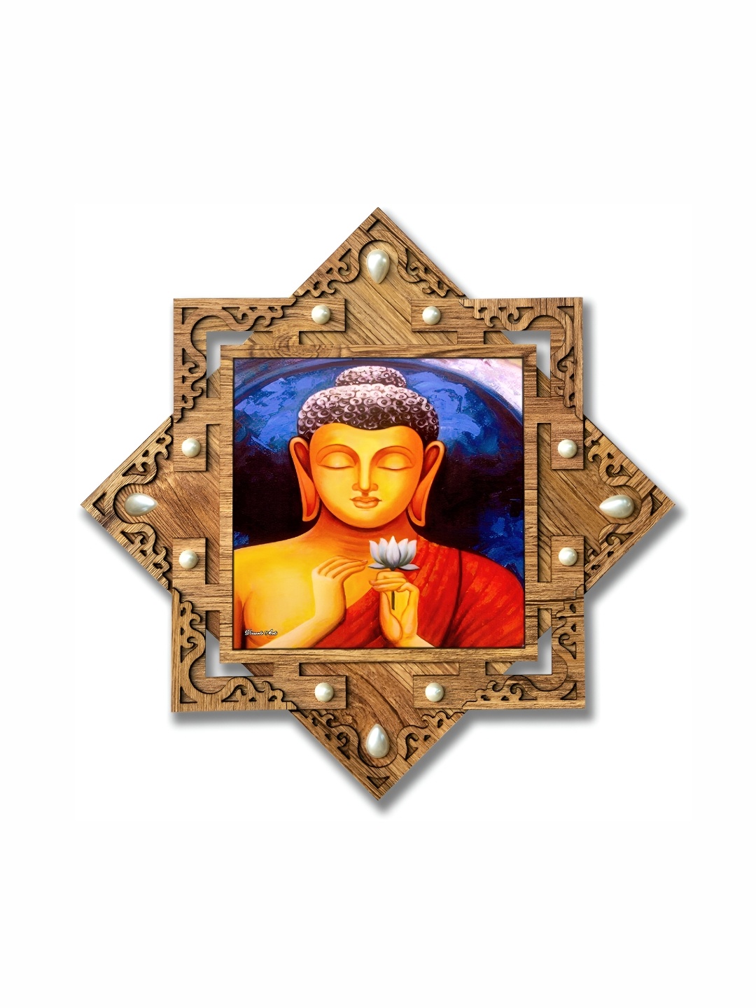 

PnF Blue & Orange Religious Wooden Paintings Wall Art