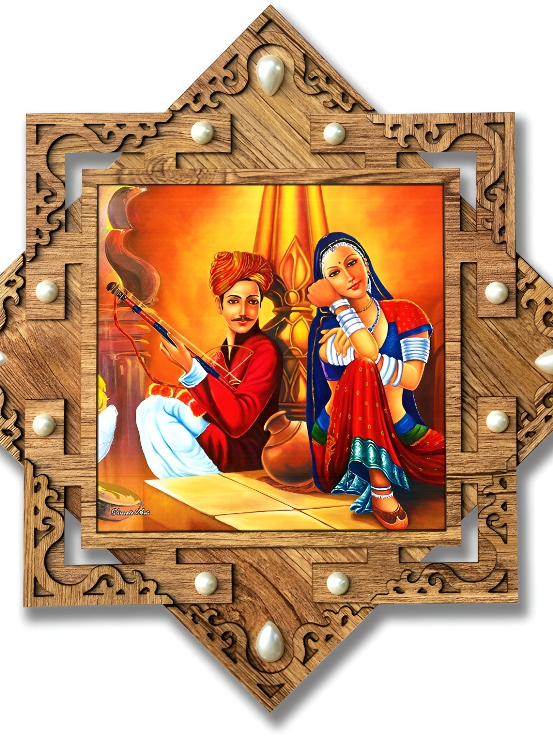 

PnF Brown & Red Wooden Abstract Painting Wall Art