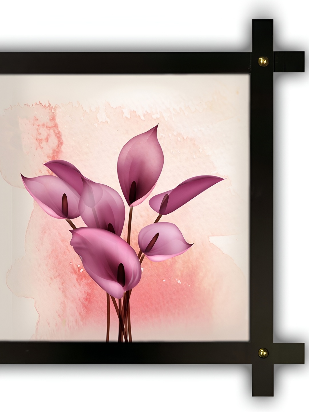 

PnF Beige & Pink Wooden Floral And Botanical Wall Painting